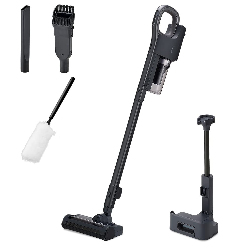 【ハイエンドタイプ】アイリスオーヤマ 掃除機 コードレス スティッククリーナー サイクロン 吸引力 充電式 ハンディ 静電モップ daspo  SCD-190P-H グレーブラック